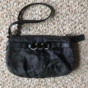 COACH gray wristlet bag purse